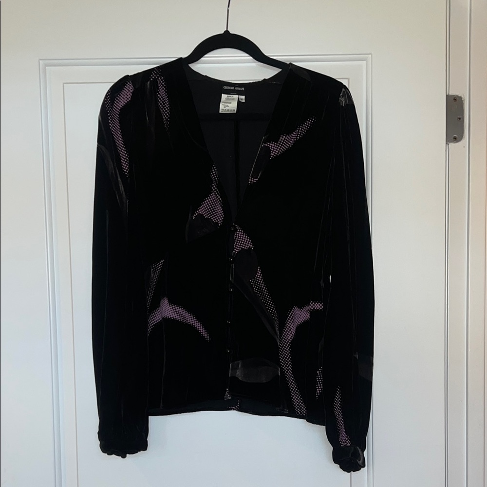 Giorgio Armani Black and Purple Blazer
